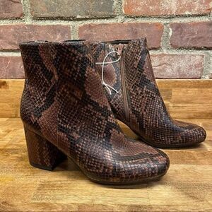 Womens Celeste Snake Print Mid Shaft Fashion Boots